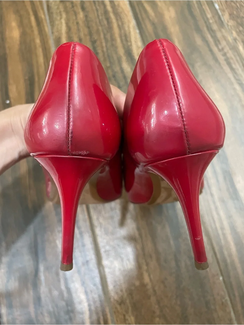 Michael Kors Keke Mid Pump - Patent Leather - Scarlet - Size 7